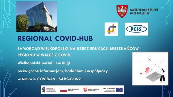Strona tytułowa prezentacji na temat projektu Regional Covid Hub- kliknij aby powiększyć