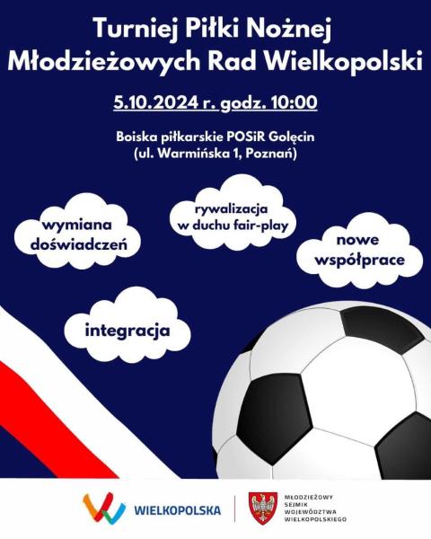 Plakat reklamujący turniej piłki nożnej- kliknij aby powiększyć